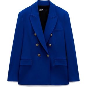 TAILORED DOUBLE BREASTED JACKET BLUE COBALT SIZE L